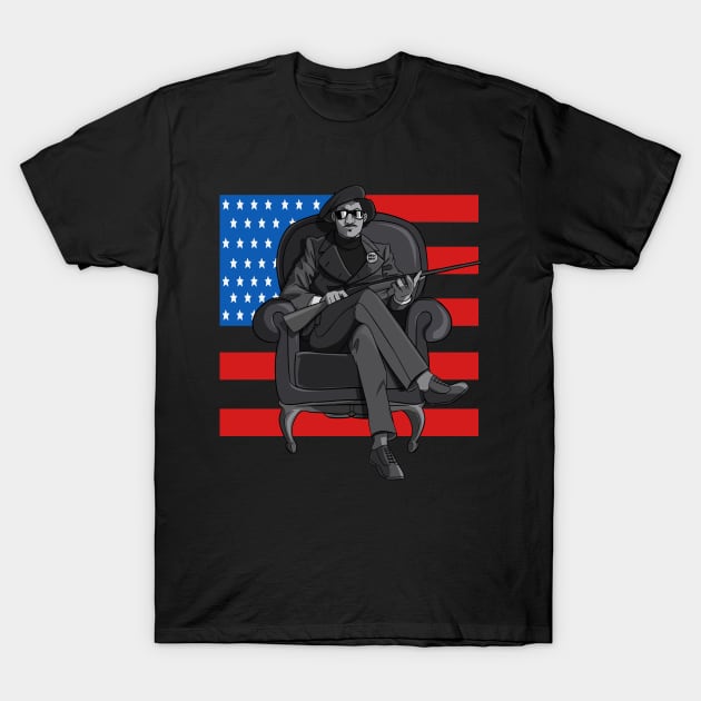 Black Panther Party USA Flag T-Shirt by Noseking